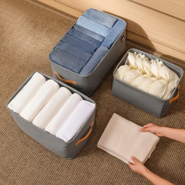 Sf0baf757053845c28415027a7f796fff5.webp Thicken Clothes Organizer Pants Sweater Storage Cabinets Drawers Organizer Jeans Storage Box Wardrobe Clothes Storage Organizers