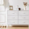 Sf1a3a23a8e644321a1f187705269b841E.webp 6 Fabric Drawers Nightstand For Bedroom Bedside Sofa Table With Storage