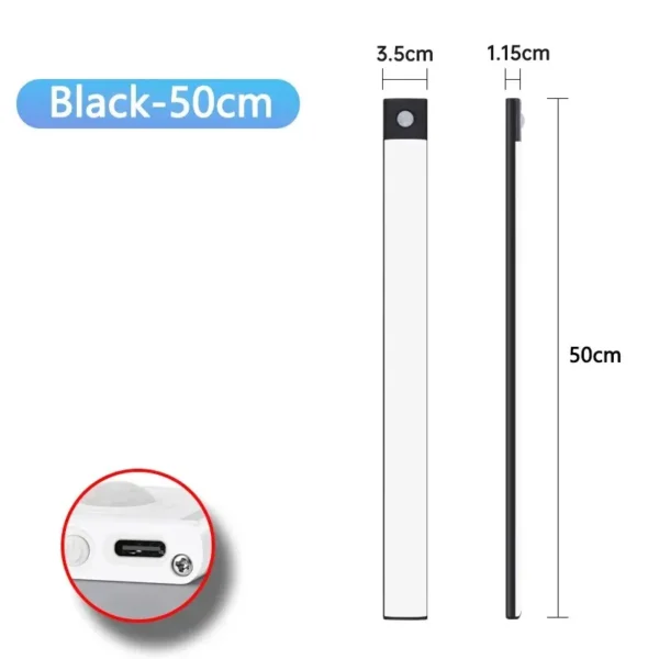 Sf7886804547c4cad851350aa36355901n.webp LED Cabinet Light USB Type-C Rechargeable Motion Sensor Led Lamp for Kitchen Wardrobe Cabinet Lighting 20cm/30cm/40cm/50cm/60cm