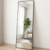 68"x26" Arched Full Length Mirror with Stand Floor Free Standing Aluminum Frame