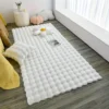 Rabbit fur rug is soft, thick, non-slip, waterproof, machine washable, perfect for living room and bedroom.