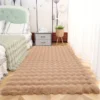 Rabbit fur rug is soft, thick, non-slip, waterproof, machine washable, perfect for living room and bedroom.