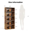 6 Tier Wooden Shelf Bookcase 63 Inch Tall Floor Standing Open Bookshelf
