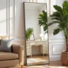 68"x26" Arched Full Length Mirror with Stand Floor Free Standing Aluminum Frame