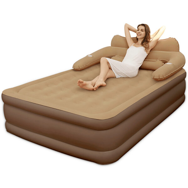 2 Persons Inflatable Mattress Camping Folding Outdoor Indoor Home Air Cushion 48cm High Bed Lazy Laying Soft Skin-friendly