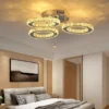 Modern Pendant Light Led Crystal Ring Ceiling Lamp Living Dining Room