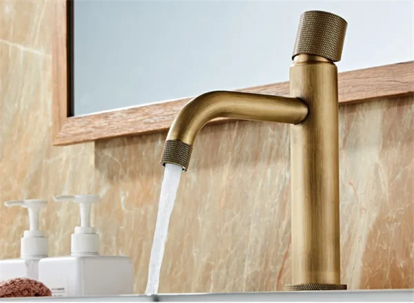 Basin Faucets Antique Bronze Bathroom Faucet Hot & Cold Brass Bathroom Sink Faucet