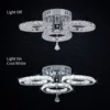 Modern Pendant Light Led Crystal Ring Ceiling Lamp Living Dining Room