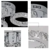 Modern Pendant Light Led Crystal Ring Ceiling Lamp Living Dining Room