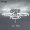 Modern Pendant Light Led Crystal Ring Ceiling Lamp Living Dining Room