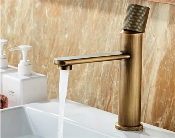 Basin Faucets Antique Bronze Bathroom Faucet Hot & Cold Brass Bathroom Sink Faucet