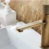 Basin Faucets Antique Bronze Bathroom Faucet Hot & Cold Brass Bathroom Sink Faucet