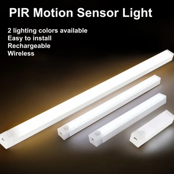 Wireless USB Rechargeable Motion Sensor LED Bar Light Induction Night Light Portable Cordless Magnetic