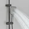 Gun Grey Piano Digital 4 Function Shower Set Bathroom Faucets Hot Cold Waterfall Digtial Display Tap Rainfall Shower System