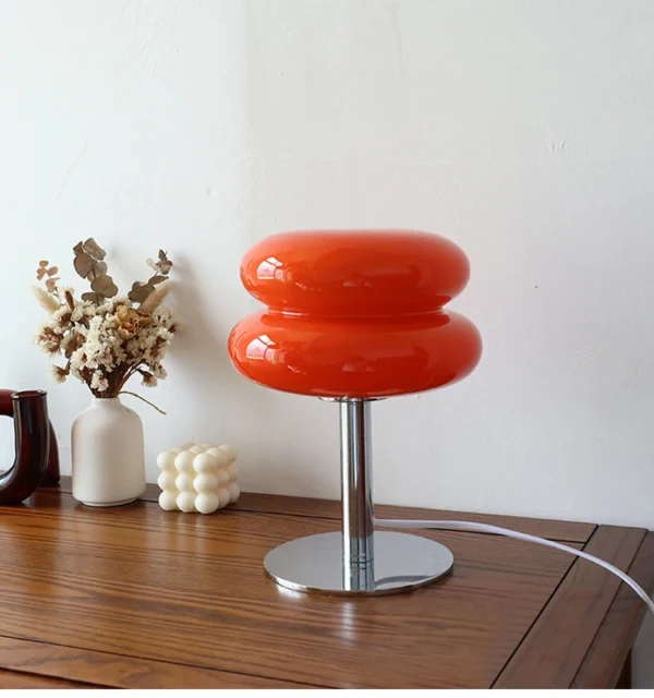 Macaron Glass Table Lamp Trichromatic Dimming Living Room Atmosphere Lamps Eye Protection Decor