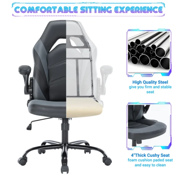 Ergonomic Office Computer Home Gaming Desk Chair Adjustable PU Leather