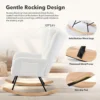 Modern Upholstered Nursery Rocking Chairs, with Side Pocket High Back Teddy Boucle Rocker Chair