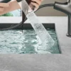 Bathroom Sink Pull-out Hot and Cold Water Mixer Faucet for Bathroom Grey/Chrome 3 Functions Mouthwash Faucet Deck Mount