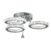 Modern Pendant Light Led Crystal Ring Ceiling Lamp Living Dining Room