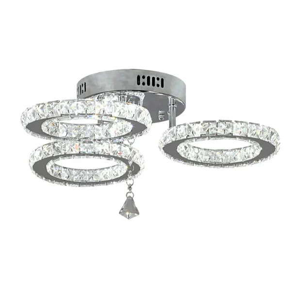 Modern Pendant Light Led Crystal Ring Ceiling Lamp Living Dining Room