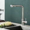 Kitchen pull-out faucet 304 stainless steel hot and cold faucet black sink faucet with two levels of water outlet