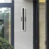 S07e93d37de044f9c98cac638d48b61f8K.webp Outdoor Porch Light Waterproof Rust Resistant Stainless Steel Sconces Black Long-strip Style Lighting Fixture
