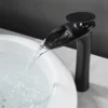 Modern White Bathroom Faucet Waterfall faucets Single Hole Cold and Hot Water Tap