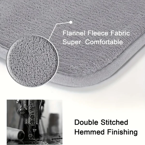 Square Plush Kitchen Rug Soft Flannel Non Slip Absorbent Floor Mat for Bathroom Toilet