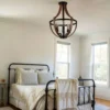 S0ccddb0f087840c580576b1455256f9dZ.webp Modern Rustic Wooden Pendant Light Fixture - 17 Inch Diameter - Handmade Natural Wood Kitchen Dining Room Lighting