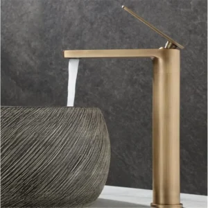 Basin Faucets Antique Bronze Bathroom Faucet Hot & Cold Brass Bathroom Sink Faucet Deck Mounted Lavotory Faucet  Mixer Water Tap