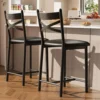 Bar Stools Set of 4, Counter Height Bar Chairs with Back and Thick Cushion, 26 Inch