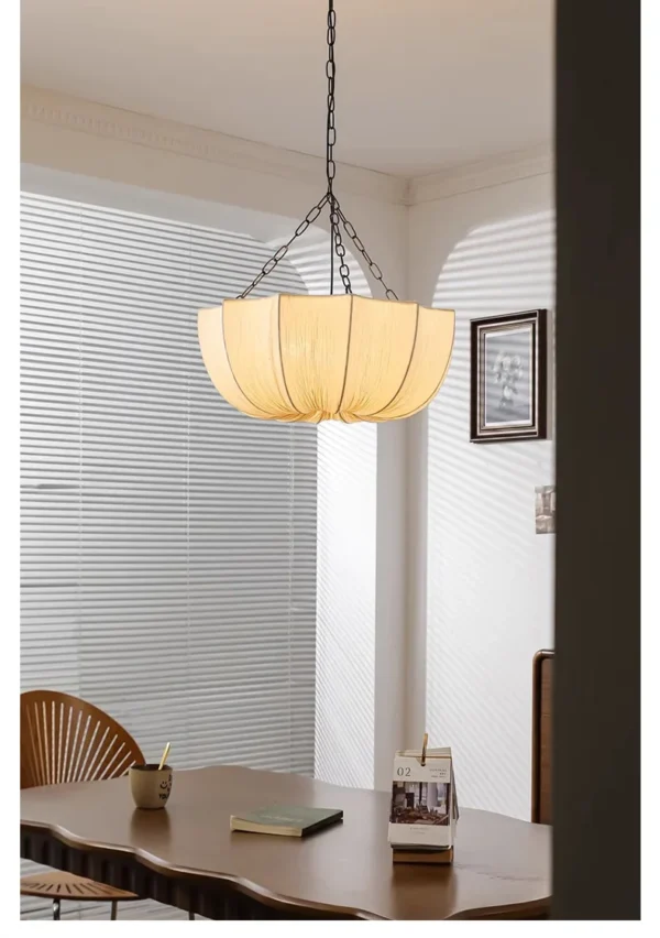 Japanese Wabi Sabi Retro Fabric Pendant Lights Living Dining Room Chandelier Lighting