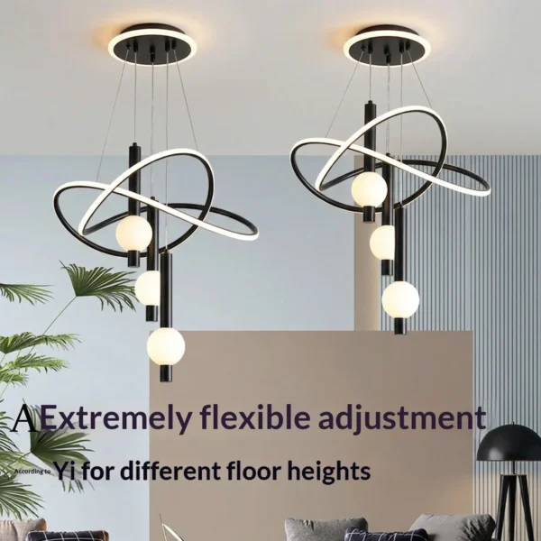 S0f4e751c238e4180bccb1618c432e0ceE.webp Lollipop-Shaped LED Pendant Light, with Three Adjustable Light Colors, Remote Control/Switch Operation, and Adjustable Height
