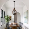 S11a56b77c1d046e7ab6f26e096bde76bG.webp Modern Rustic Wooden Pendant Light Fixture - 17 Inch Diameter - Handmade Natural Wood Kitchen Dining Room Lighting