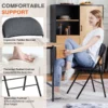 S130c656ca51346e6abccc5cc91eb1c34o.webp Leather Padded Folding Chair 4 Pack Sturdy Metal Living Room Rocking Dinner Chairs Easy to Use Storage Outdoor Home Office