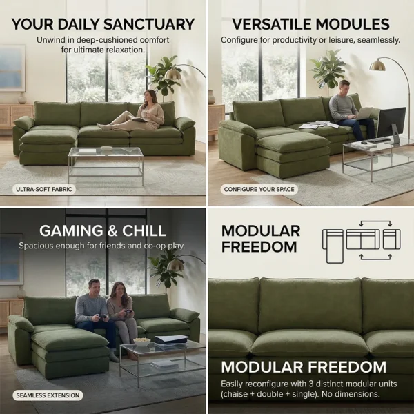 S13c8558d247e468f95edace70ef75ab6x.webp Modern Cloud Modular Sofa Set, Soft Thick Memory Foam, Frameless Couch with Pillows, Easy Assembly for Living Room Bedroom