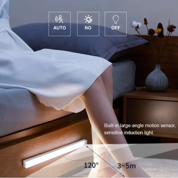 S1625b60cb7314b799fa7e04624830e31g.webp LED Motion Sensor Light Wireless LED Night Light Type C Rechargeable Light Cabinet Wardrobe Lamp Staircase Backlight For Kitchen