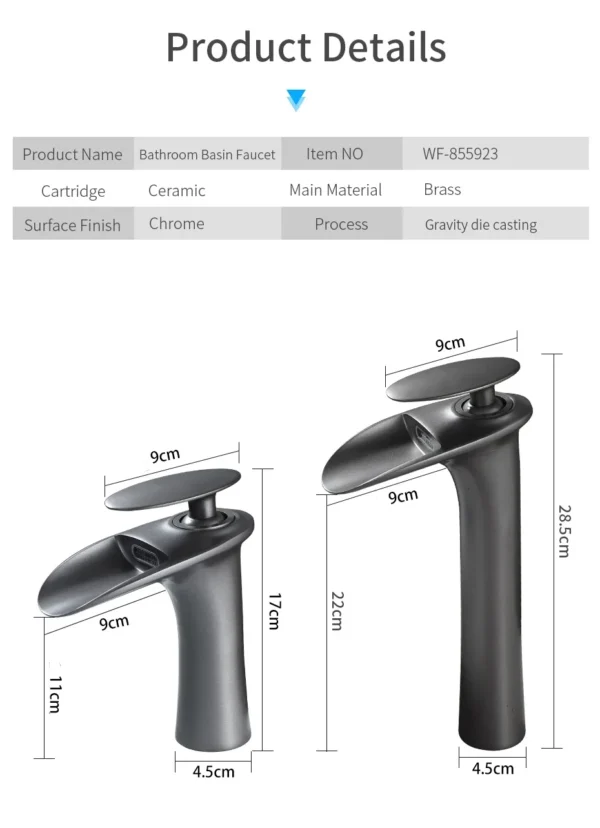 Modern White Bathroom Faucet Waterfall faucets Single Hole Cold and Hot Water Tap