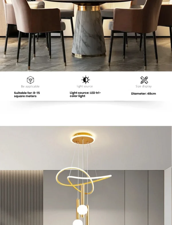 S171106e082ba41bc9e9b2cbac9f695beN.webp Lollipop-Shaped LED Pendant Light, with Three Adjustable Light Colors, Remote Control/Switch Operation, and Adjustable Height