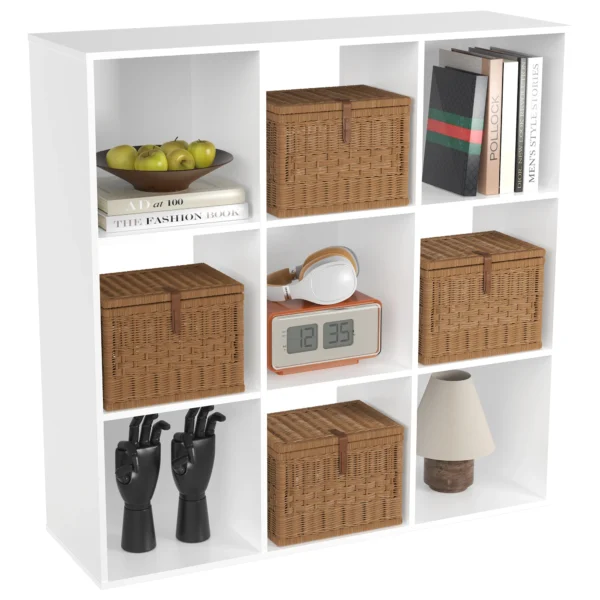 9 Cube Storage Organizer Wooden Shelf Bookcase Open Bookshelf for Living Room and Home Office Display Storage Bookcase