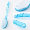 2 In 1 Back Bath Brush Long Handle Shower Exfoliating Scrubber Soft Bristle Body Cleansing Massage Brush