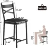 Bar Stools Set of 4, Counter Height Bar Chairs with Back and Thick Cushion, 26 Inch