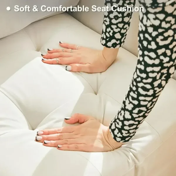 S1bbb529e21ef42a4b78eae67f56e67a0O.webp Velvet L-Shaped Sectional Sleeper Sofa with Pull-Out Couch Bed, Beige