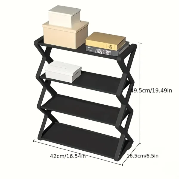 S1cc9c31e4c784f688c7a58296c35de56S.webp 4Layer X-Type Multi Layered and Space Saving Shoe Rack,Solid Color Simple Home Assembly Shoe Rack