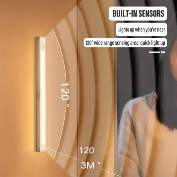S1dcf397d9f524c76a31e9d3b54b7982cs.webp LED Motion Sensor Light Wireless LED Night Light Type C Rechargeable Light Cabinet Wardrobe Lamp Staircase Backlight For Kitchen