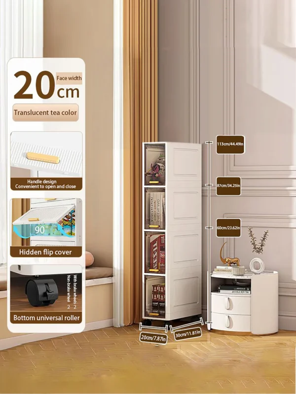 S1dfa7d55f161405d9341c7f36b1b740cw.webp Gap storage cabinet, multi-functional ultra-thin organizer-suitable for kitchen and bathroom gaps, storage cabinet, home storage