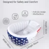 Fashion Stars Stripes Inflatable Baby Bathtub With Air Pump, Portable Blow Up Toddler Tub