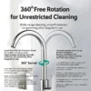 Punch-Free Black Nickel Bathroom Sink Faucet 360° Rotatable Stainless Steel Single Handle Hot Cold Water Mixer Tap Modern Wall