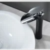 Modern White Bathroom Faucet Waterfall faucets Single Hole Cold and Hot Water Tap