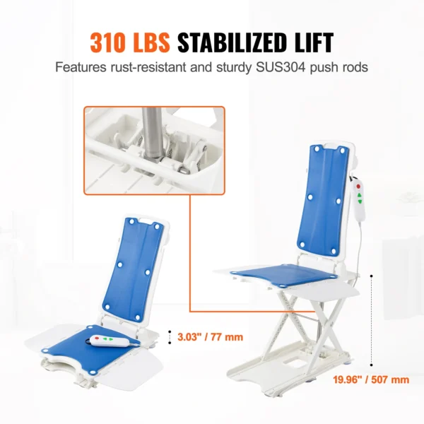 Electric Chair Lift Devices to Lift Elderly off Floor, Height Adjustable, Support Up to 310 LBS,  for Seniors, Patient